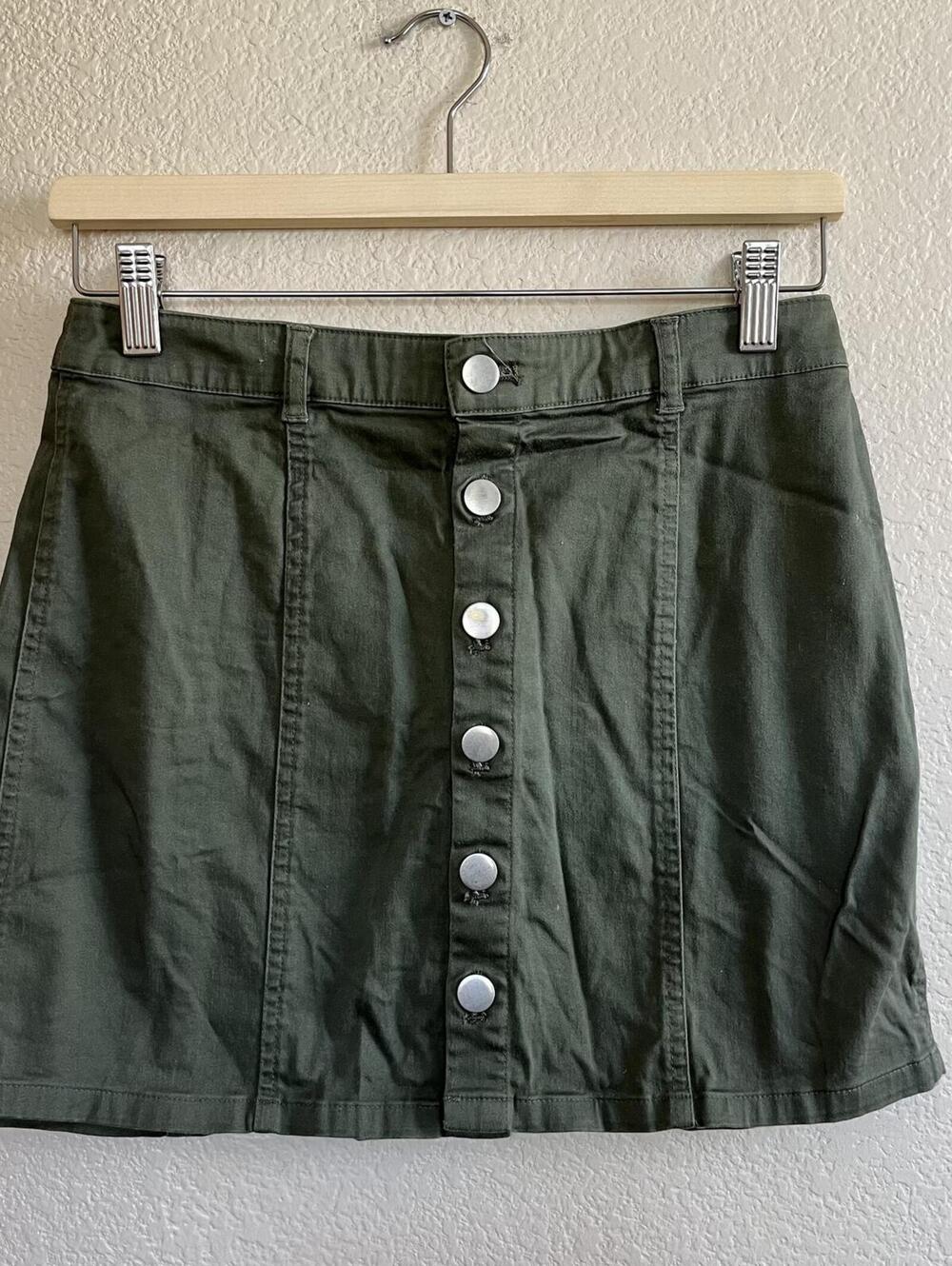 Cargo green denim skirt size S
